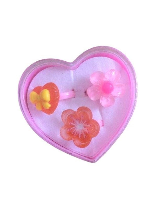 Kids Ring Set – 3 Pieces with Assorted Designs, Lightweight Plastic, Random Selection, Perfect for Gifts and Play - Image 1